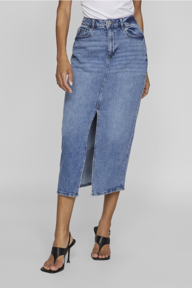 VIJAF HW MIDI DENIM SKIRT-NOOS 14099736 MEDIUM BLUE DENIM